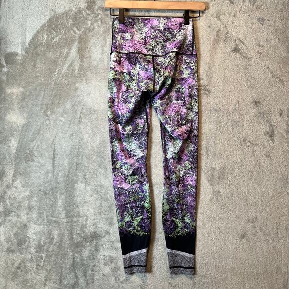 Lululemon Wunder Under High Rise Leggings Size 6 Purple Silver Black 28”‎ Inseam - Picture 7 of 7